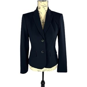 NWT Calvin Klein Womens Career Blazer Navy Blue